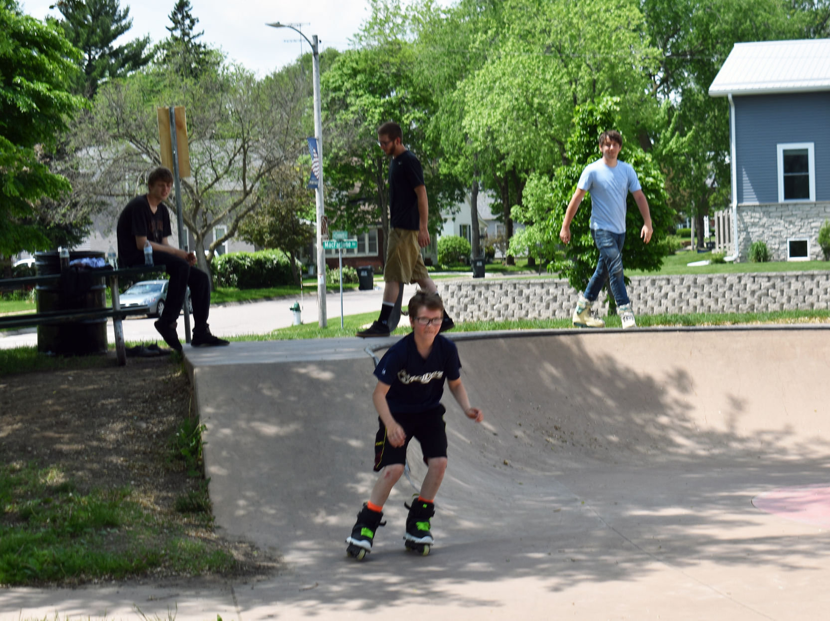 Rolling at the skate park